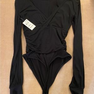 Black Plunging Bodysuit SMALL NWT